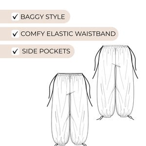 Bubble Pants Sewing Pattern PDF – Voluminous Balloon Trousers, Beginner ...