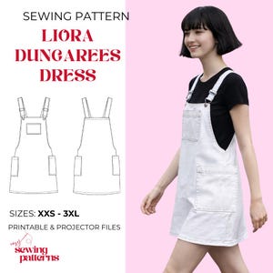 Liora Pinafore Dress Sewing Pattern | Minimalist A-Line Dungaree (PDF Download)