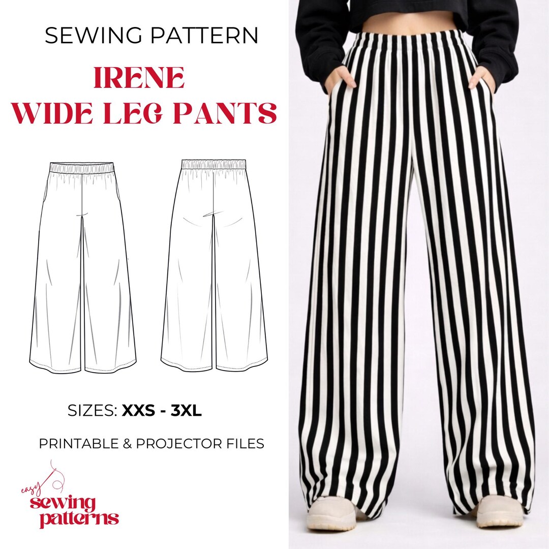 Irene Wide Leg Pants Pdf Sewing Pattern - Etsy Canada