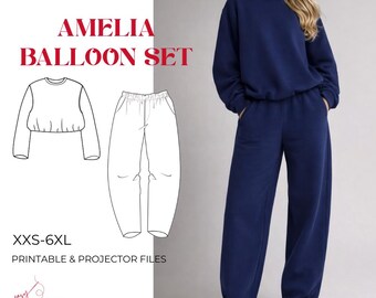 Oversized Sweatshirt & Balloon Pants PDF Sewing Pattern