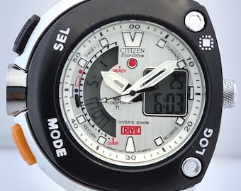 Vintage Citizen Eco-Drive Promaster Diver Watch, White Rubber Strap