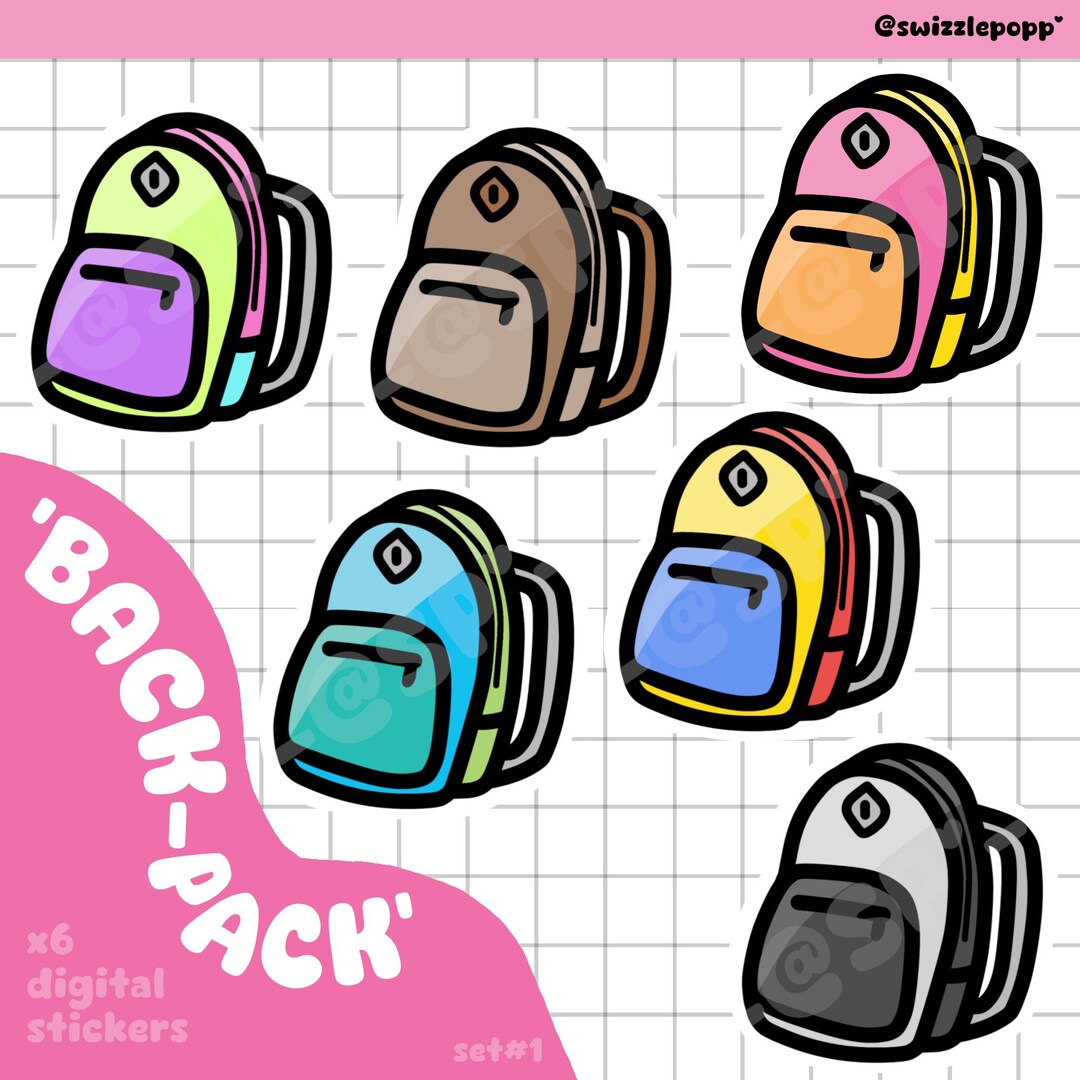 BACKPACK Set#1 - Digital PNG Planner Stickers for Goodnotes, Notability ...