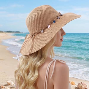 Słomkowe kapelusze plażowe dla kobiet, szerokie rondo, damski kapelusz przeciwsłoneczny z ochroną UV UPF, składane i pakowane letnie kapelusze zwijane