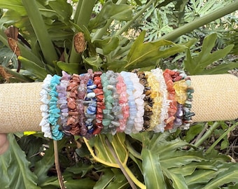 Braccialetto con cristalli fatto a mano - Pietre curative naturali, gioielli unici con pietre preziose, regalo perfetto per il benessere e l'energia positiva