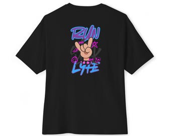 Run Lyfe Run Tee | Black Oversized Tee, Run Design