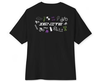 IGNITE Endurance Triathlon Tee | Black Oversized Tee, Triathlon Design