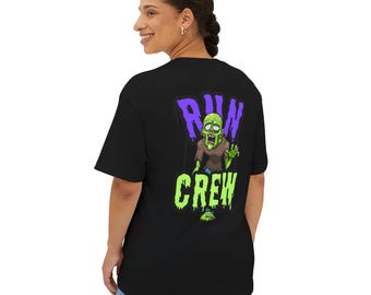 Graffiti Zombie Run Crew Run Tee | Black Oversized Tee, Graffiti Run Design