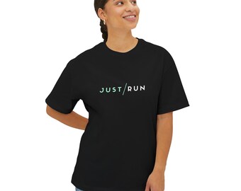 Just Run Tee | Black Oversized Tee, Run Design