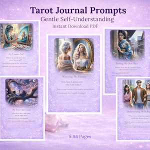Druckbare Tarot Journal Anweisungen - sanfte Selbstreflexion Seiten | Journaling PDF | A4 Sofortdownload