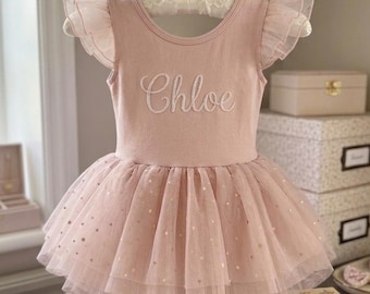 Personalized Name Tulle Skirt for Girls, Custom Kids Dance Tutu, Flower Girl Skirt for Wedding, Birthday Party Outfit, Toddler Gift