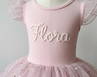 Personalized Name Tulle Skirt for Girls, Custom Kids Dance Tutu, Flower Girl Skirt for Wedding, Birthday Party Outfit, Toddler Gift