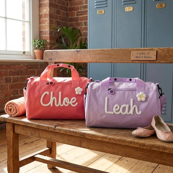 Custom Name Bag for Kids, Personalized Oxford Fabric Sports Bag for School Clubs, Dance, Soccer, Gymnastics, Weekender Overnight Travel Bag