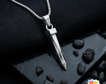 Sword Dagger Pendant Necklace, Stainless Steel Sword Necklace,Medieval Weapon Pendant,Gothic Jewelry,Viking Necklace,Men's Gift, Fantasy jew