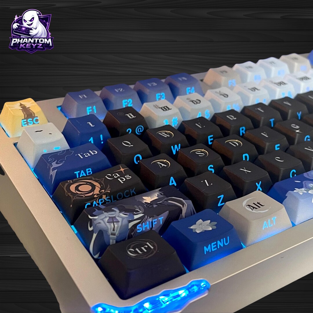 Frost Night Abyss Keycaps – Genshin Inspired Cherry Profile Translucent ...