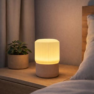Lampe de chevet minimaliste moderne, lueur ambiante chaleureuse, alimentation USB