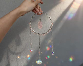 Crystal Suncatcher Hanging Prism, Rainbow Window Sun Catcher, Dreamy Crystal Mobile, Boho Home Decor, Gift for Her, Positive Energy Decor