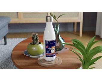 Gamer Kitty Water Bottle – Pixel Art Cat, Insulated Stainless Steel 17oz