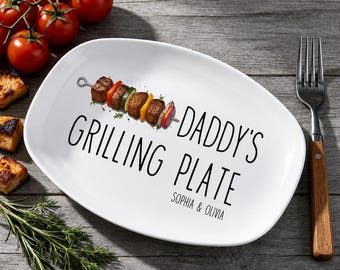 Talerz do grillowania dla taty, spersonalizowana taca do serwowania, prezent dla dzieci na dzień ojca, prezent dla taty miłośnika grilla, prezent urodzinowy dla taty mistrza grilla