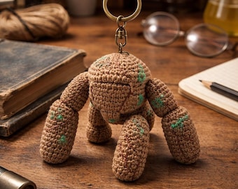 Rocky Crochet Keychain, Crochet Rocky Keychain, Amigurumi Rocky Keyring, Cute Handmade Gift, Mini Crochet Plush, Sci-Fi Fan Gift,Mothers day