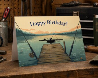 Funny Fishing Birthday Card Printable | Fisherman Birthday | Dad Grandpa Card | Digital Download | Instant Download | Fishing Humor Card