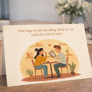 Funny Wedding Card Printable | Marriage Humor | Engagement Congratulations Card | Digital Download | Instant Download | Funny Newlywed Gift image 1