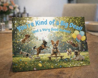 Dog Birthday Card | You're Kind of a Big Deal | Dog Lover Card | Very Good Human | Funny Dog Card | Printable PDF Download