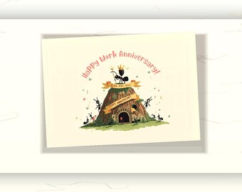Work Anniversary Card | King Ant Hill Pun (Digital Download)