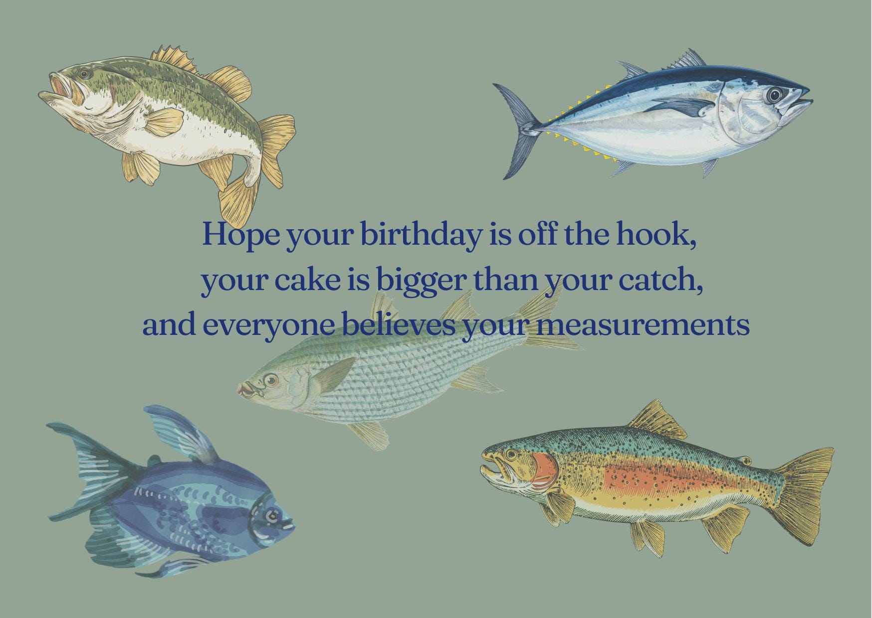 Funny Fishing Birthday Card Printable | Fisherman Birthday | Dad ...