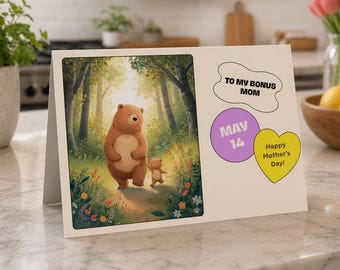Bonus Mom Mother's Day Card Printable | Stepmom Card | Bonus Mom | Funny Heartfelt | Digital Download | Instant Download | Gift for Stepmom