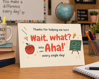 Teacher Thank You Card Printable | Teacher Appreciation Card | Digital Download | Instant Download | End of Year Teacher Gift