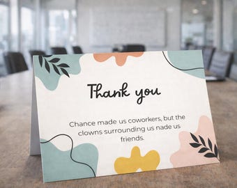 Funny Thank You Coworker Card | Printable Work Friend Card | Office Bestie Thank You | Digital Download Instant Print