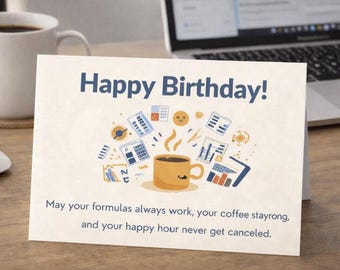 Office Birthday Card | Excel Humor | Coworker Birthday | #REF Error | Funny Work Card | Spreadsheet Nerd Gift | Printable PDF Download