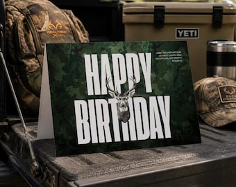 Funny Hunter Birthday Card | Seasoned Like Jerky | Deer Hunting Card | Digital Download | Instant Download | Camo Birthday Card for Him