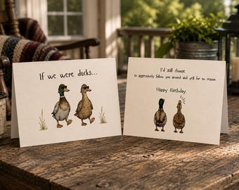 Funny Best Friend Birthday Card Printable | If We Were Ducks | Aggressively Follow You Around | Digital Download | Funny Friendship Card