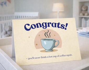 New Baby Card | Congrats New Parents | Coffee Humor | Baby Shower Card | Welcome to the Club | Funny Baby Card | Printable PDF
