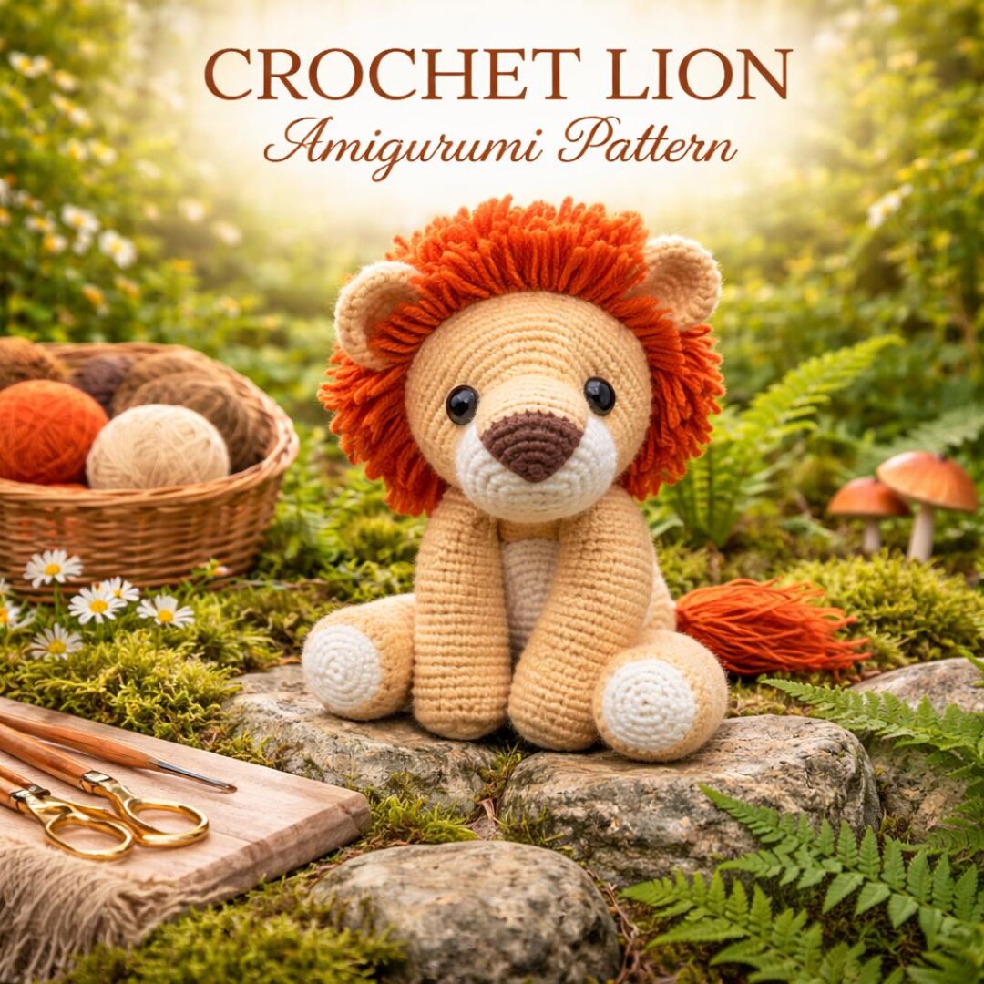 Lion Amigurumi Crochet Pattern, Beginner-friendly Jungle Animal Toy ...