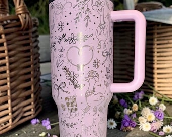 Country Goose Tumbler | Laser Engraved Floral Western Farmhouse Travel Mug