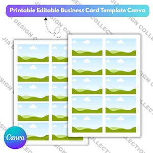 Editable Business Card Template Canva, Printable Double Sided Business Card, Drag & Drop Photo Frame, Blank Card Design, Digital Download