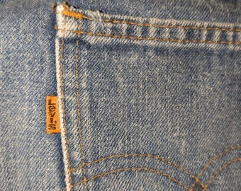 VTG 70s Levi's Big E Orange Tab Bell Bottom Jeans Men's 32x29