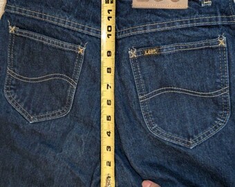 Vintage 70s Lee Riders MR Blue Denim Jeans Size 9 USA Union Made Talon Zip