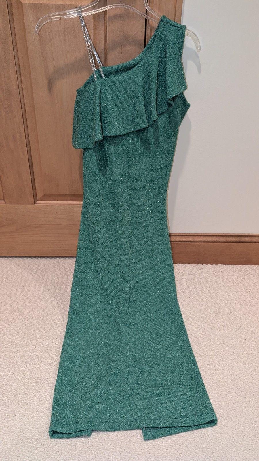 Emerald Green One Shoulder Dress - Etsy Emerald Green One Shoulder Dress - Etsy
