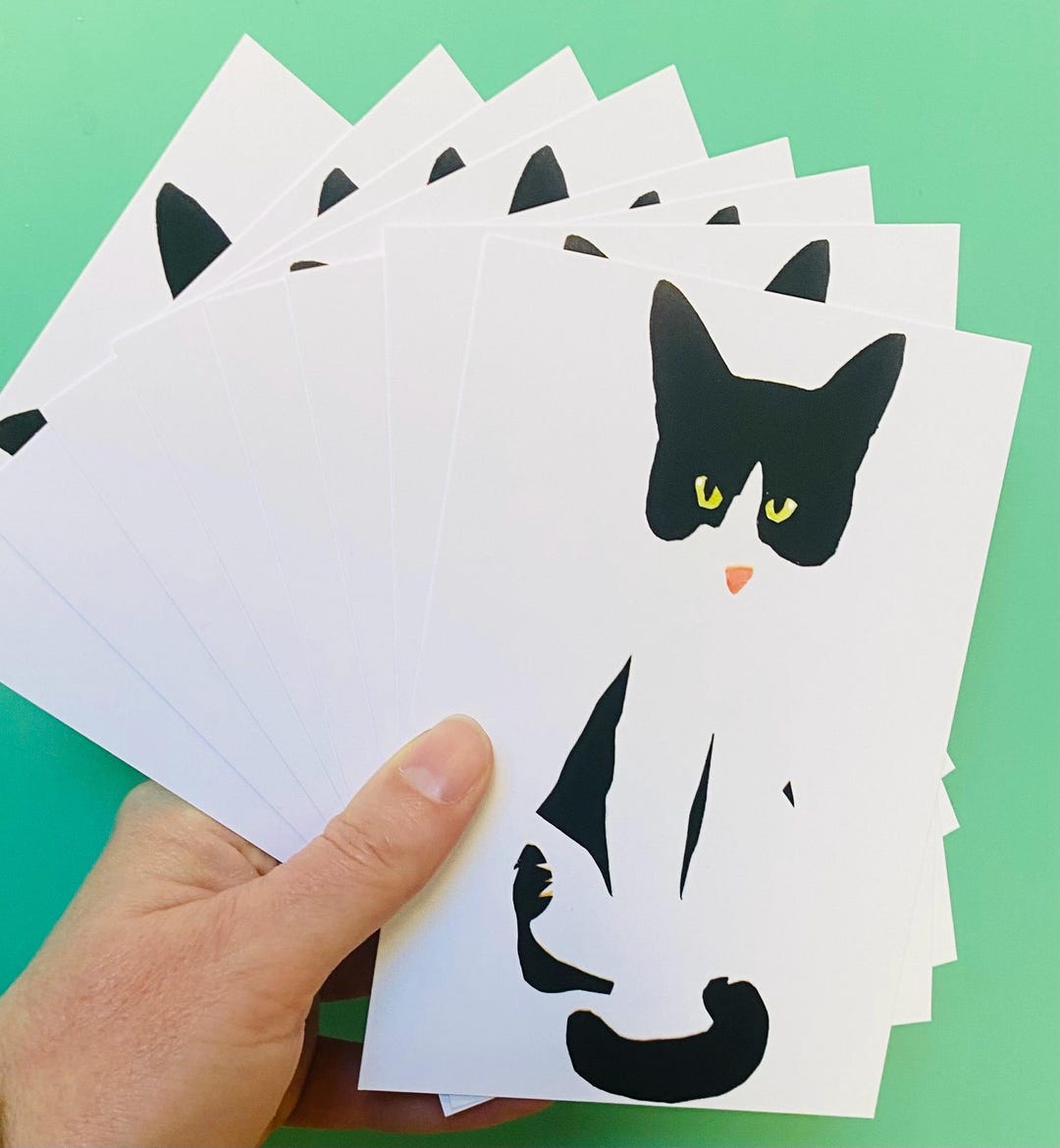 Set of 8 Cat Cards - Etsy