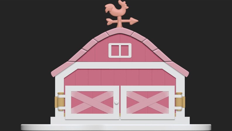 3D Printable Barn STL File, Farm Playset Model, Miniature Diorama ...