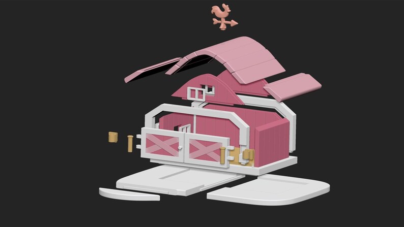 3D Printable Barn STL File, Farm Playset Model, Miniature Diorama ...