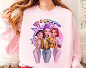 Pacchetto 100 Days Smarter K-Pop Demon Hunters PNG, Pacchetto 100 giorni di scuola PNG, 100 giorni Huntrix Saja Boys Bands PNG, Download istantaneo