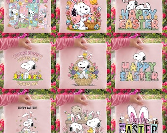 Pacchetto PNG di Snoopy per Pasqua, Clipart per le vacanze di primavera (download digitale)