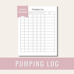 Breast Milk Pumping Log Printable | mL & oz Tracker (PDF Download)