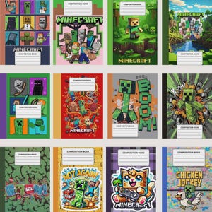 Copertine per quaderni da ragazzo – Set di 10 / Download digitale - Modificabili con Canva PRO