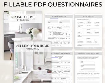 Client Questionnaire Real Estate, Packet for Buyers and Sellers, Realtor Home Buyer Questionnaire & Seller Questionnaire Templates Canva