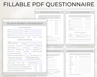 Realtor Seller Packet, Seller Questionnaire, Selling Your Home Workbook, Listing Packet, Seller Info Sheet, Real Estate Marketing Templates